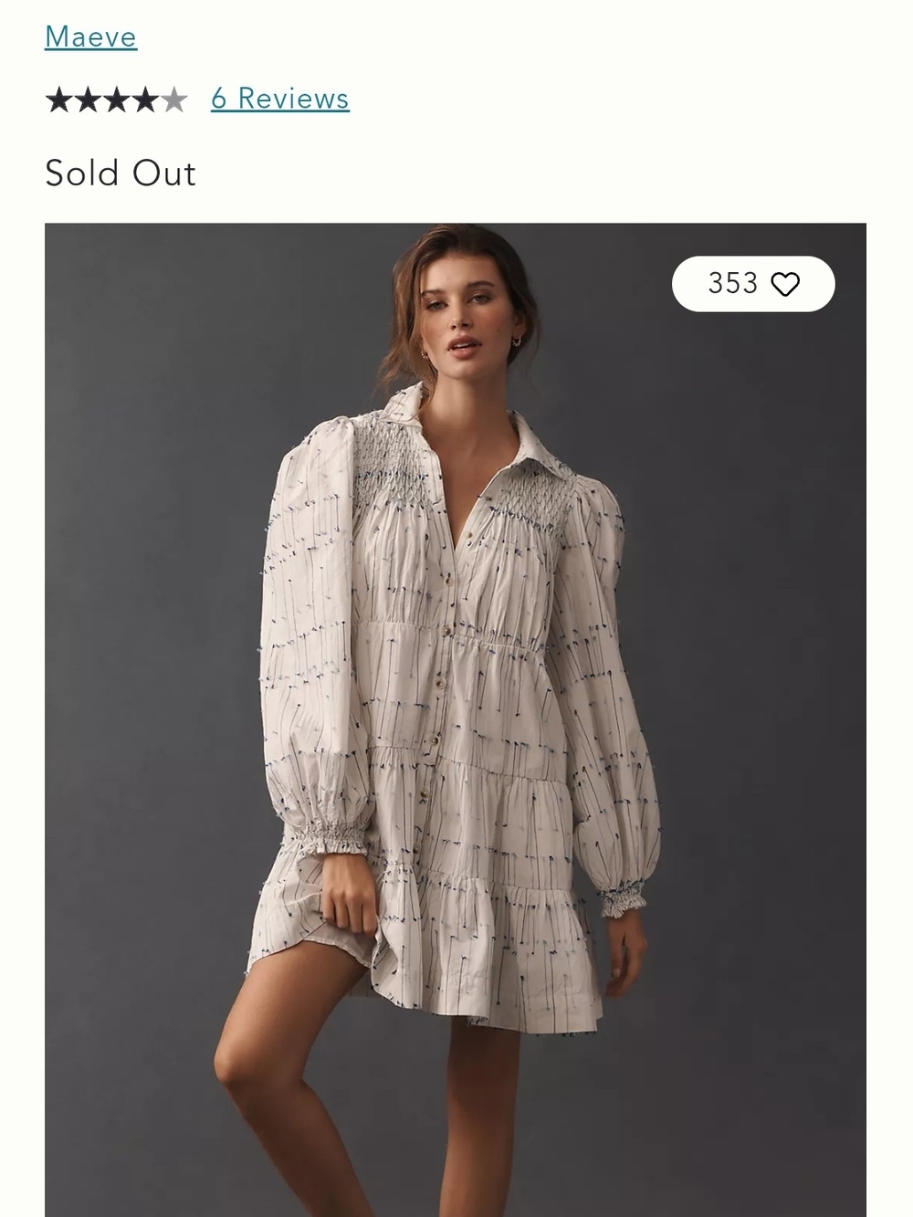 Anthropologie Mini Button Down Dress - Picture 4 of 5
